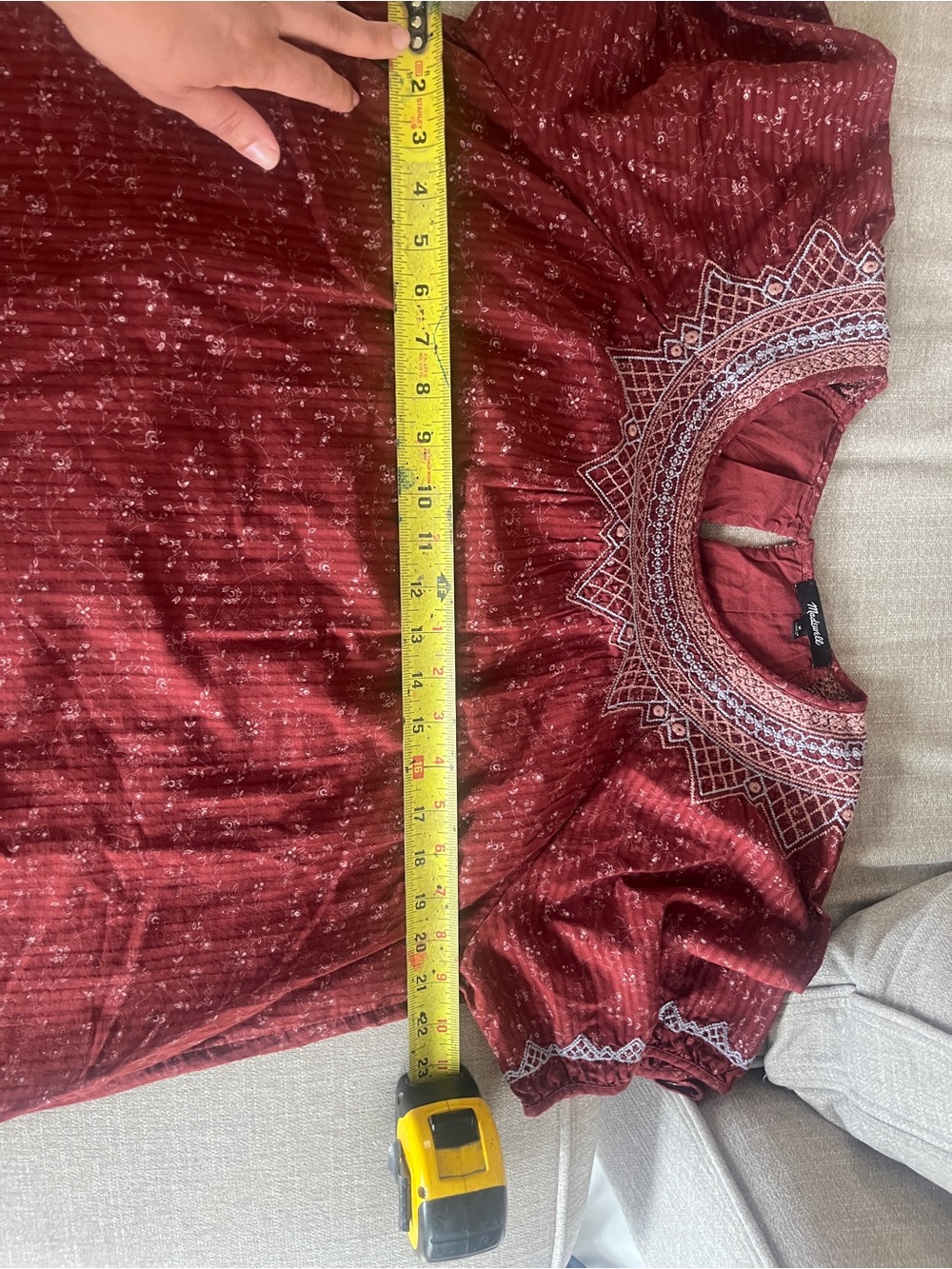 Madewell Rust Red Embroidered Boho Tunic - Picture 8 of 9